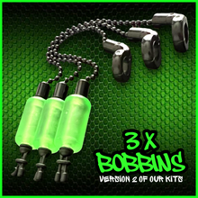 Load image into Gallery viewer, 3 x Bobbins Bite Indicators In Fluoro Green -Version 2-(New for 2025)