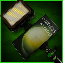 Load image into Gallery viewer, 108 SMD LED RECHARGEABLE &amp; SOLAR VIDEO/BIVVY LIGHT &amp; COLD SHOE PHONE HOLDER KIT- SELF TAKE KIT-SELF TAKE STATION FOR CARP FISHING AND REMOTE