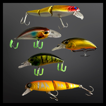 Load image into Gallery viewer, Fishing Lure set. Lure fishing kit. 5  Lures per set in plastic storage.