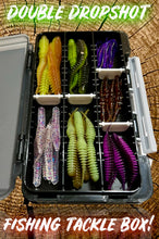 Load image into Gallery viewer, Double-sided dropshot fishing tackle box packed with lures, perfect for perch, pike, and chub fishing. Great gift for lure fishing enthusiasts.