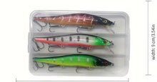 Load image into Gallery viewer, Jerkbait Lure Set in storage box.3 x 13g Sinking Minnow Style fishing lures (Set3) - FiSH i UK