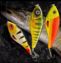 Load image into Gallery viewer, Slow Sinking Jerkbait Slider Lure 11.5cm 36g | Pike Zander Perch Fishing Lure UK | Rattle Jerkbait Hard Lure | Predator Fishing