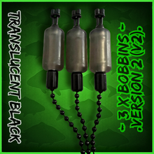 Load image into Gallery viewer, 3 x Bobbins Bite Indicators In TRANSLUCENT BLACK Colour -Version 2-(New for 2026) V2