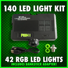 Load image into Gallery viewer, 140 LED RGB VIDEO LIGHT WITH COLD SHOE PHONE HOLDER KIT!