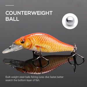 7cm 11g Floating Minnow Fishing Lure Set of 3 Wobblers for Pike. Perch Chub! (set2) - FiSH i UK