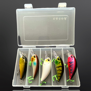 Crankbait Lure Plug Set.5 x Lures per set in plastic storage Case.