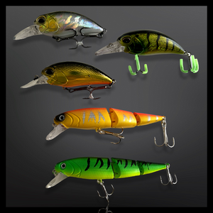 Fishing Lure set. Lure fishing kit. 5  Lures per set in plastic storage.