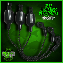 Load image into Gallery viewer, 3x Bobbins Bite Indicators In Black-Version 3-(BLACK)-V3