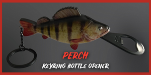 Perch Fish Bottle Opener Keyring – Realistic Perch Keychain – Lure Fishing - Predator Fishing. - FiSH i UK