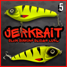 Load image into Gallery viewer, Slow Sinking Jerkbait Slider Lure 11.5cm 36g | Pike Zander Perch Fishing Lure UK | Rattle Jerkbait Hard Lure | Predator Fishing