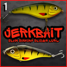 Load image into Gallery viewer, Slow Sinking Jerkbait Slider Lure 11.5cm 36g | Pike Zander Perch Fishing Lure UK | Rattle Jerkbait Hard Lure | Predator Fishing