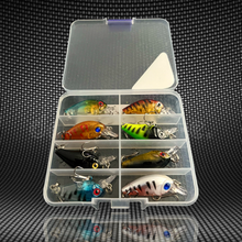 Load image into Gallery viewer, 8 Mini Crankbait Lures. Mix of colours. 4.5cm Lures.