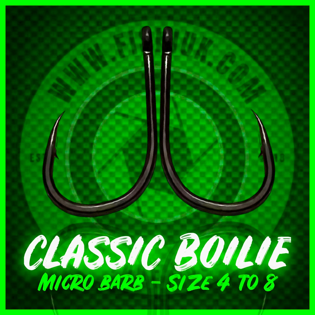 Wide Gape Classic Boilie Style Carp Hooks.Micro Barbed