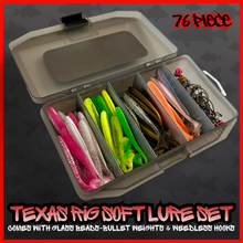 Load image into Gallery viewer, Lure fishing Texas Rig Kit-Fishing gift set-76 Piece Set-Soft artificial Lures for Jig and Texas Rig Fishing.