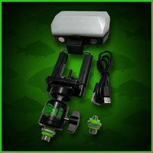Load image into Gallery viewer, RECHARGEABLE 52 SMD LED VIDEO/BIVVY LIGHT &amp; COLD SHOE PHONE HOLDER KIT- SELF TAKE KIT-SELF TAKE STATION FOR CARP FISHING.