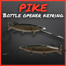 Load image into Gallery viewer, Pike Fish Bottle Opener Keyring – Realistic Pike Keychain – Lure Fishing Gift - Predator Fishing - FiSH i UK