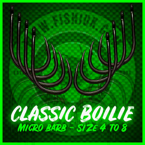 Wide Gape Classic Boilie Style Carp Hooks.Micro Barbed