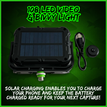 Load image into Gallery viewer, 108 SMD-LED Self-Take &amp; Bivvy Light USB-C Solar Rechargeable Carp Fishing