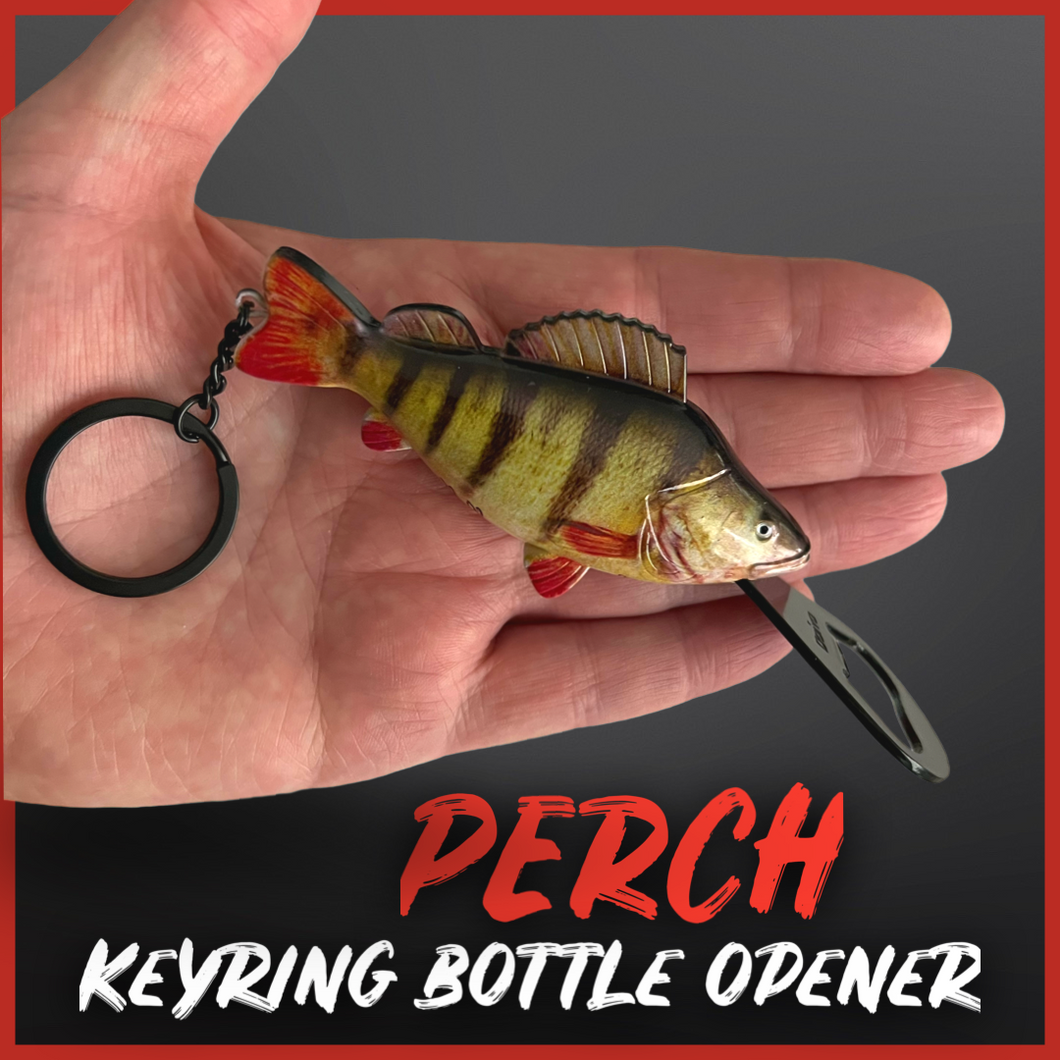 Perch Fish Bottle Opener Keyring – Realistic Perch Keychain – Lure Fishing - Predator Fishing. - FiSH i UK
