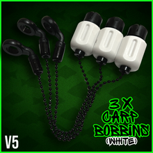 Load image into Gallery viewer, 3 x White Drop Off Bite Indicators-Carp Bobbins.V5