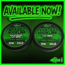 Load image into Gallery viewer, FiSH i Kevlar Infused Braided Hooklink – Weed Green (20m / 20lb)