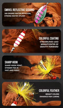Load image into Gallery viewer, 5-piece spinner gift set for perch, pike, chub, and trout fishing. Perfect fishing lures gift for anglers, presented in a durable box.