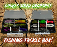 Load image into Gallery viewer, Double-sided dropshot fishing tackle box packed with lures, perfect for perch, pike, and chub fishing. Great gift for lure fishing enthusiasts.