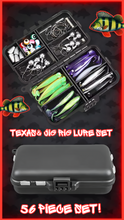 Load image into Gallery viewer, 56pc Predator Soft Lure Fishing Kit Pike Perch Zander Jigheads Texas Rig Set