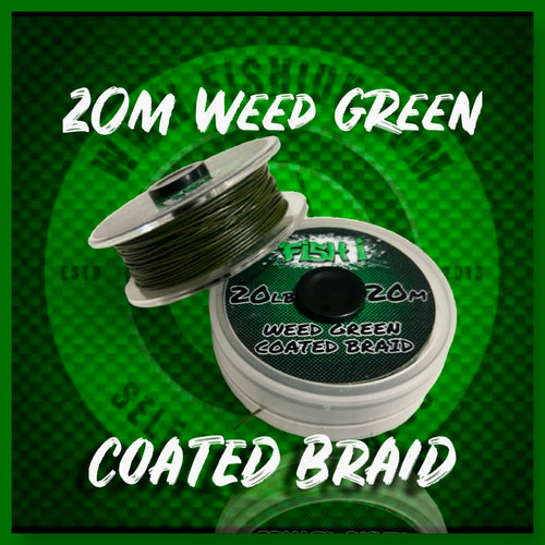 Semi Stiff Coated Braid.20lb.Weed Green.20m - FiSH i UK