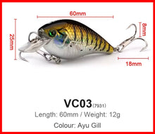 Load image into Gallery viewer, 60mm-12G-Crankbait.Shallow Diving Lure -Various Colours Available!