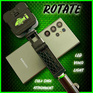 ‘RoTaTe’ Phone Holder Kit includes Video Light.