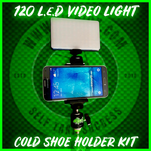 120 L.E.D Self Take Video Light Cold Shoe Phone Holder Kit. - FiSH i UK