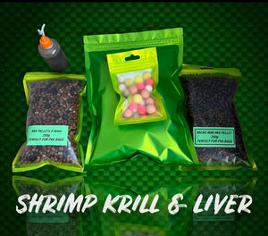 Carp Boilie & Pellet Bundle. Shrimp Krill & Liver! - FiSH i UK
