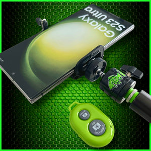 Phone Holder & Bluetooth Remote.
