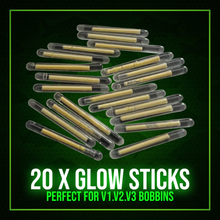 Load image into Gallery viewer, 2.5mm Glow Sticks – 20 Per pack-Perfect for our V1 &amp; V3 Bobbin Indicators.