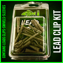 Load image into Gallery viewer, ⭐️NEW PRODUCT⭐️-Multi Lead Clips includes Qc Swivels and Anti Tangle Sleeves in Trans Green Camo Fleck.