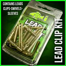 Load image into Gallery viewer, ⭐️NEW PRODUCT⭐️-Multi Lead Clips includes Qc Swivels and Anti Tangle Sleeves in Trans Green Camo Fleck.