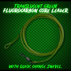 Trans Green Fluorocarbon Core Leader With Quick Change Swivel