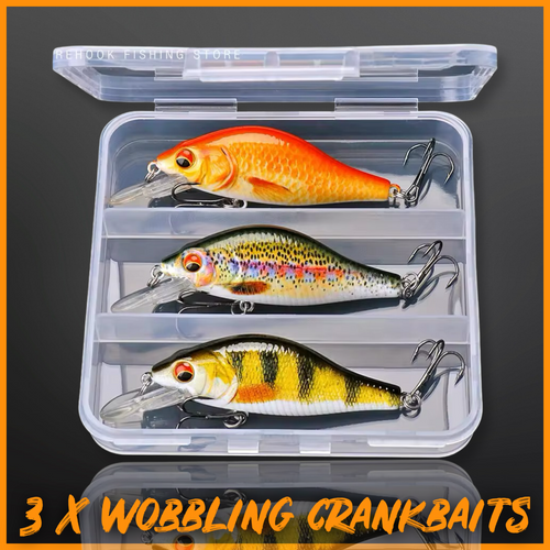 7cm 11g Floating Minnow Fishing Lure Set of 3 Wobblers for Pike. Perch Chub! (set2) - FiSH i UK