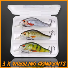 Load image into Gallery viewer, 7cm 11g Floating Minnow Fishing Lure Set of 3 Wobblers for Pike. Perch Chub! (set1) - FiSH i UK