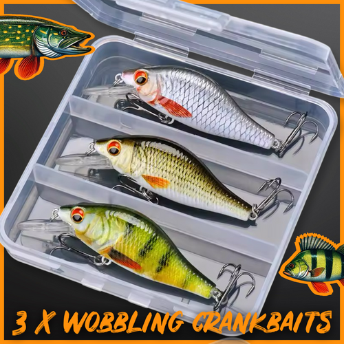7cm 11g Floating Minnow Fishing Lure Set of 3 Wobblers for Pike. Perch Chub! (set1) - FiSH i UK