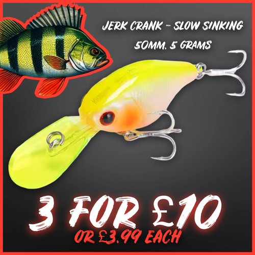 Crankbait / Plug Hard Lure 50mm 5g. Yellow with yellow Lip. - FiSH i UK