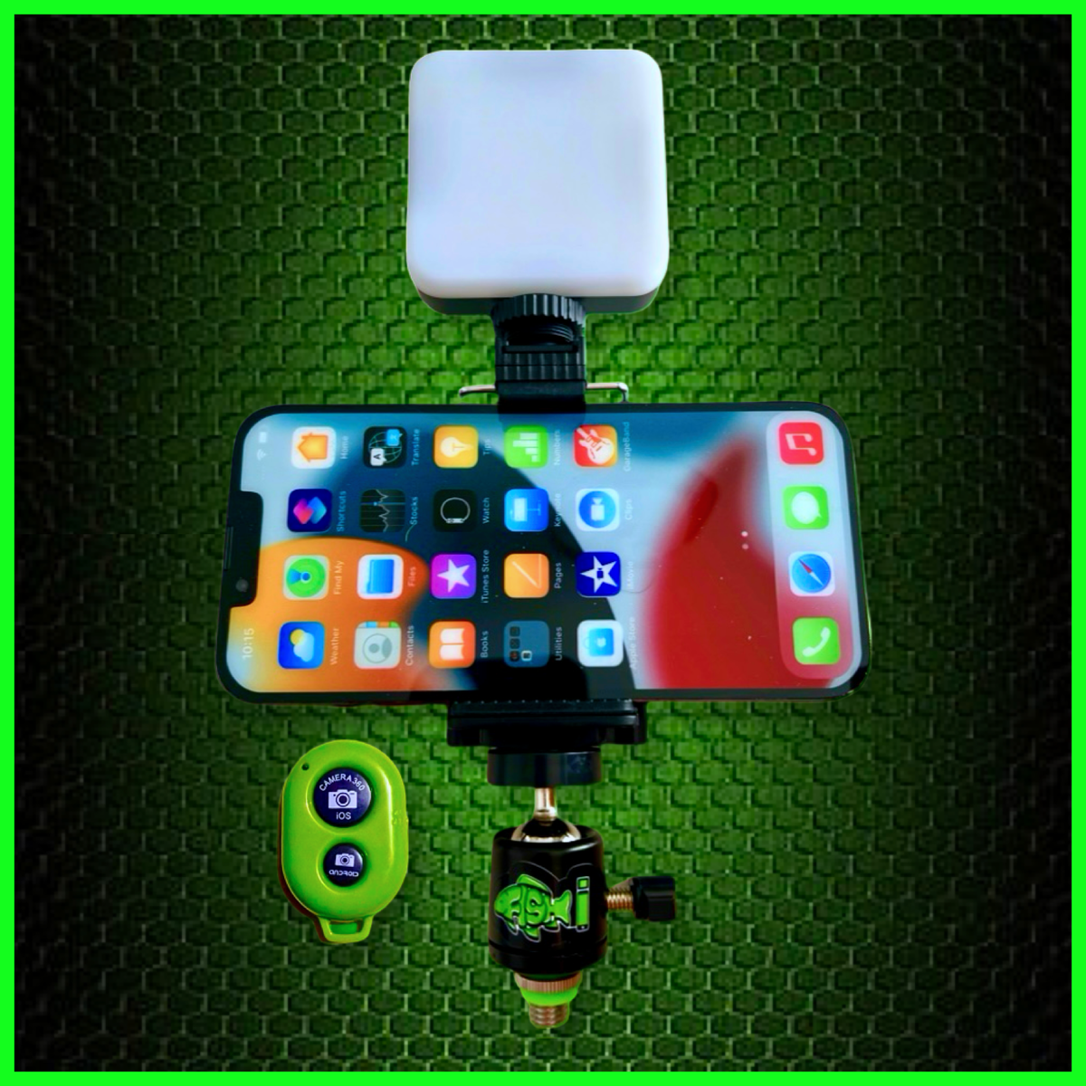 42 LED Light With Cold Shoe Phone Holder inc Bluetooth Remote. - FiSH i UK