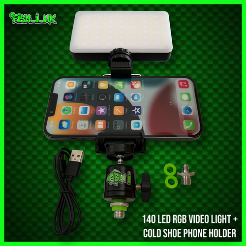 140 LED RGB VIDEO LIGHT WITH COLD SHOE PHONE HOLDER KIT!