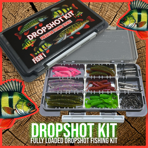 Dropshot Lure Fishing Set-Fully Loaded Dropshot Kit-Predator Fishing-Finesse. - FiSH i UK