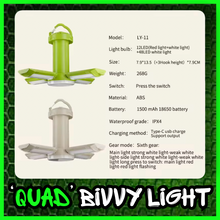 Load image into Gallery viewer, Rechargeable Bivvy ‘Quad’ Light with Emergency PowerBank Option! - FiSH i UK
