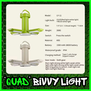 Rechargeable Bivvy ‘Quad’ Light with Emergency PowerBank Option! - FiSH i UK