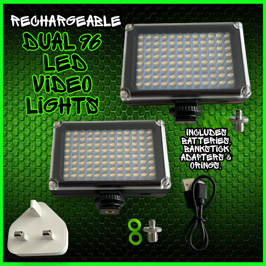 Dual Rechargeable 96 LED Lights Including Bank Stick Adapters. - FiSH i UK