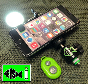 Phone Holder With Remote And Clip On Led Light. - FiSH i 