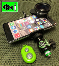 Load image into Gallery viewer, Phone Holder With 0.45x Wide Angle Lens &amp;  Bluetooth Remote - FiSH i 